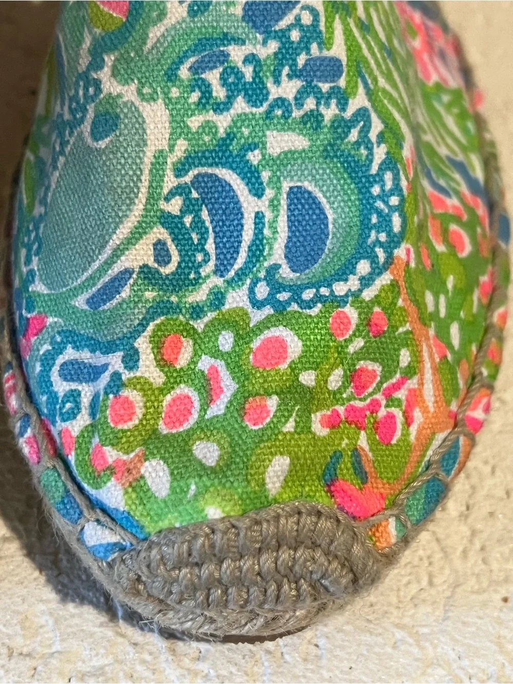 Lilly Pulitzer Lia Lovers Coral jute green blue pink espadrille shoes flats sz 7